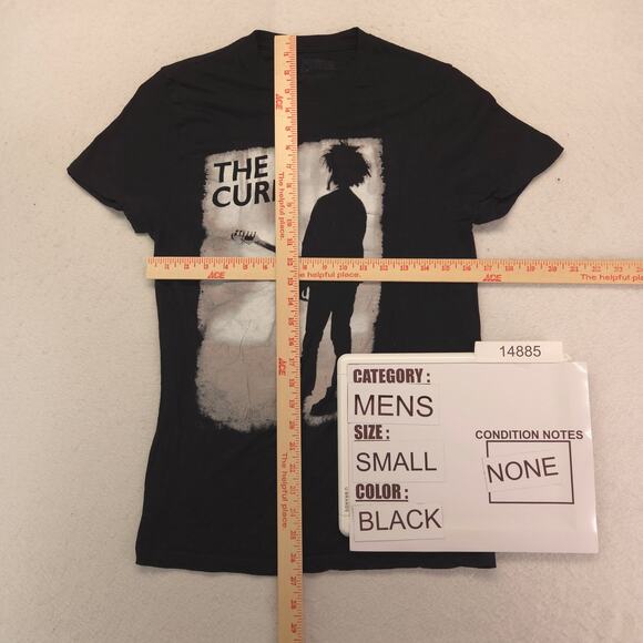 The Cure Band Crew Neck Short Sleeve Graphic T Shirt Mens Size Small S Black - Picture 5 of 9